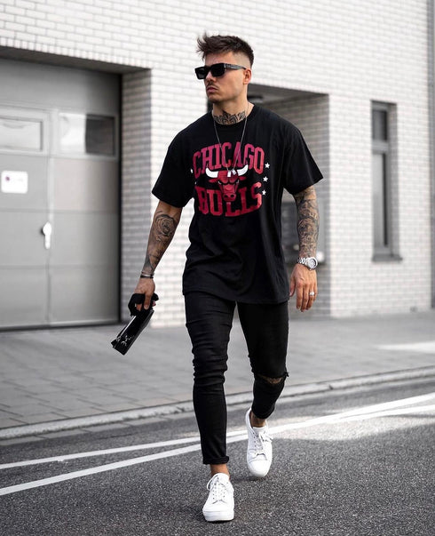 T-shirt Oversized Chicago Bulls - Black